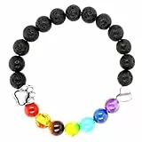 Aroncent Regenbogen Armband: Haustier Sympathie Armband Geschenk Vulkanisches Gestein Bunte Steine Pfotenabdruck Ein persönlich gestaltetes Andenken an deine treuen Haustier