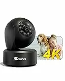 Ctronics 4K Innen Überwachungskamera, Auto-Tracking, AI Personen-/Haustiererkennung, 2,4/5GHz WLAN, 256GB TF/Cloud, FTP/NVR/NAS, Nachtsicht, App & PC, 24/7, 355° Schwenken, 120° Neigen