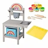 roba x Play-Doh Spielküche aus FSC-zertifiziertem Holz - Inkl. 3D-Kreativmatte, 6 Knetdosen, Werkzeugen, Aufbewahrungsbox & Spielwanne - Ideal für Indoor & Outdoor - Ab 3 Jahren