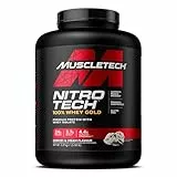 MuscleTech NitroTech 100% Whey Gold Protein Pulver, Whey Isolate Proteinpulver & Peptides, Proteinpulver für Männer und Frauen, 5.5g BCAA, 71 Servings, 2.27kg, Cookies & Cream