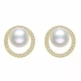 ZHOU LIU FU 925 Silber Ohrringe Perlen Goldohrringe Vintage Romantischer Schmuck Urlaub Geburtstagsgeschenk für Mutter Frauen Tochter