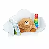Relaxdays Wandregal Wolke, Hängeregal fürs Kinderzimmer, MDF, Deko, Wandbücherregal Kinder, HBT 31,5 x 60 x 21cm, weiß