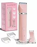 Intimrasierer Für Frauen, Elektrischer Trimmer Damen Intimbereich, Damenrasierer Intimrasierer, Rasierer Damen Intimbereich, Aufladbar,Wasserdicht für nass und trocken, Rosa