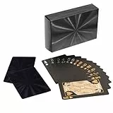 Pokerkarten, Spielkarten, Wasserdichte Spielkarten, Spielkarten Plastik, Professionelle Pokerkarte, Schwarze Spielkarten, Kartenspiel, Standard 54 Poker, für Texas Holdem Poker Deluxe Kartenspiele