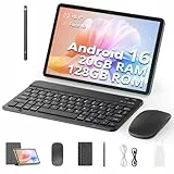 SVITOO Tablet mit Tastatur und Stift 10 Zoll Android 16 (Modell 2026), Unisoc T7250, 20GB RAM (4+16 virtuell) + 128GB, bis 1TB microSD, Widevine L1, WLAN 2,4/5 GHz, GPS, 6600 mAh (NTC)