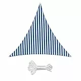 Sekey Sonnensegel 3x3x3m, Sonnenschutz, Rechteckig HDPE-Kunststoff, Winddicht Wasserdurchlässig UV-beständig Atmungsaktiv Reißfest, für Balkon Garten, Blau-weiß gestreift