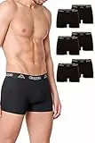 Kappa Enge Boxershorts 6er Pack VINESTA I Retro Pants für Männer aus Baumwolle I reißfeste & atmungsaktive Herren Unterhosen I Boxer im Vorteilspack als Sport-Unterwäsche oder Loungewear, Schwarz M