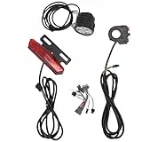 Greensen Elektrofahrrad Lichtset, Front- und Hecklicht mit Blinker Hupe 12V 5Pin Schlüsselschalter für Nachtfahrten ABS Material