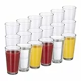 Relaxdays 18er Set Trinkgläser, dickwandige Wassergläser, schlichtes Design, spülmaschinenfest, 400 ml, transparent