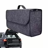 Kofferraum-Organizer Filz Auto Kofferraum Organizer Kofferraumtasche Auto Großes Fassungsvermögen Kofferraumtasche Toolbag Mit Antirutsch-Klett Elastisch Extra Stabile Für Limousine, LKW, Minivan
