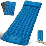 FORRINX Isomatte Camping Luftmatratze 9CM, 200x68CM Ultraleicht Camping Matratze mit Kissen Tragbar Luftzellenmatte Wasserdicht Schlafmatte für Outdoor, Wandern, Zelt, Strand
