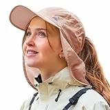 TOP-EX Damen Sonnenhut Pferdeschwanz UV Schutz Basecap mit Nackenschutz Wasserdicht Outdoor Hut Sommer Fischerhut Safari Wanderhut Rosa S