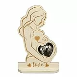 SUNYOK Schwangere Bilderrahmen Ultraschallbild Baby Ultraschall Fotorahmen Schwangere Frau Bild Frame aus Holz Schwangerschaft Geschenk für Werdende Mutter zu sein Babyparty Muttertag