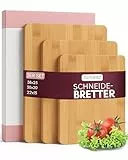 Gutherz® Bambus Schneidebrett aus Holz - 3er Set- Natürlich- ohne Lack | Antibakteriell | 38x25 / 30x20/ 22x15 | Vorgeölt- Sofort Einsatzbereit, Langlebig & Messerfreundlich| Holzbrett 1,5 cm Dick
