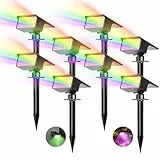 kolpop [8 Stück/ 7 RGB Bunt Solarlampen für Außen, IP65 Wasserdicht Solar Strahler, 800LM Außenleuchte, 2 in 1 Montage, Dusk to Dawn Solarleuchten Gartenleuchten für Bäume, Outdoor Pflanzen, Hof