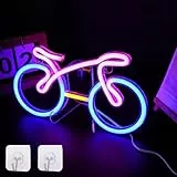 ENUOLI Fahrrad-Neonschilder, Fahrrad-Neonlichter, Neon-Wandleuchte für Wanddekoration, USB- oder batteriebetriebene Fahrrad-Neonschilder, geeignet für Büro, Spielzimmer, Männerhöhle, Wohnzimmer