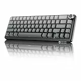 MAMBASNAKE X Attack Shark X66 65% Kabellose Mechanische Tastatur Gaming mit Knopf, Hot Swap, RGB, Dichtung, BT/2,4 G/USB-C, Linearer Schalter, seitlich Bedruckte PBT-Tastenkappe, QWERTY - Mondnacht