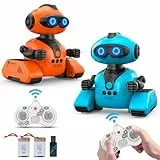 VATOS Roboter Kinder Spielzeug, 2PCS Ferngesteuertes Roboter Spielzeug mit LED-Augen Musik Dance und Gestenerkennung Programmierbar für ab 5 6 7 8 Jahre Jungen und Mädchen Geschenk