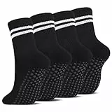Utensilsto 4 Paar Stoppersocken Damen, Anti-Rutsch Yoga Socken mit Noppen Rutschfeste Grip Socken für Pilates, Ballett, Fitness,Tanz 34-38