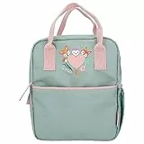 Depesche 12571 Princess Mimi Wild Forest - Rucksack in Grün und Rosa mit Waldtieren, Täschchen mit Reißverschluss