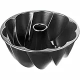 Original Kaiser Inspiration Design-Gugelhupfform 25 cm, Kuchenform mit geschwungener Oberflächenstruktur, Aluminiumguss, antihaftbeschichtet, schwarz, 25.5 x 25.5 x 11.5 cm