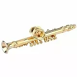 Hztyyier Klarinette Brosche Musikinstrument vergoldet Frauen Brosche Pins mit Geschenkbox für Sammlung