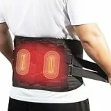 Oramuon Rückenstützgürtel mit Wärmekissen und Massagegerät, Heizgürtel gegen Rückenschmerzen, Rücken Wärmegürtel mit Vibrationsmassage, Tragbare Massagegürtel Rückenbandage für Frauen und Männer