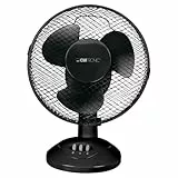 Clatronic® Ventilator mit Schwenkfunktion | Ventilator leise 2 Stufen | Ø 23 cm | Tischventilator 30W | Fan | Tischventilator sehr leise | VL 3601 schwarz