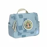 LÄSSIG Kinder Kulturtasche Waschbeutel Waschtasche Kulturbeutel zum Hängen/Mini Washbag Pattern Party Blue