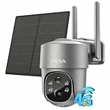 Xega 4G LTE Überwachungskamera Aussen Solar mit SIM Karte - 2K HD 3MP PTZ Kabellos Kamera Ohne WLAN Outdoor Akku, 355°/90° Schwenkbar, Farb/IR Nachtsicht, 2-Wege-Audio, PIR Erkennung (No WiFi)