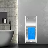 VILSTEIN® Badheizkörper [115x50cm] - Handtuchheizkörper Elektrisch Nutzbar - Handtuchtrockner Badezimmer - Handtuch Heizkörper Bad mit Seitenanschluss - Handtuchheizung - Wandheizkörper (Weiß)