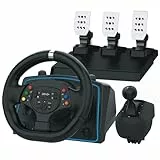 DOYO Gaming Lenkrad für PC, Rennlenkrad für Xbox One mit Hall Metall FußPedalen und Sechsgang-Schaltknüppel-1080° Drehung Lenkrad Kompatibel mit PC,PS4, PS3, Xbox One, Xbox Series X/S,Switch