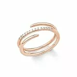 s.Oliver Damen-Ring 925 Silber teilvergoldet Zirkonia weiß Gr. 58 (18.5) - 2018621