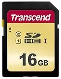 Transcend 16GB SDXC/SDHC 500S Speicherkarte TS16GSDC500S / bis zu 95 MBs lesen und 65 MBs schreiben Produktreihe Gold 500S