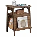 Yaheetech Beistelltisch mit Katzenbett Couchtisch mit Katzenhaus & Kratzbrett Mehrzweckmöbel für Wohnzimmer & Schlafzimmer & Flur (Nussbaum)