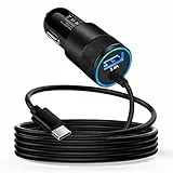 Zigarettenanzünder USB Adapter, AILKIN 3.4A Schnell Auto Ladekabel Kfz Ladegerät mit 1M USB C Ladekabel für Samsung Galaxy S26/S25/S24/S23/S22/S21/A17 5G/A16/A15/A56/A55/A54/Z Flip 7, Google Pixel 10