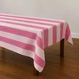 Talking Tables Baumwoll-Tischdecke, wiederverwendbar, für Esstisch, für Gartenpartys, Sommer, Mittagessen, Hochzeiten, Picknicks, waschbar, weich, gewebte Baumwolle, 160 x 250 cm, Rosa gestreift