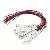 Evemodel NEU 10 Stk. 3-LED Hausbeleuchtung 5cm warmweiss mit Kabel 20cm 12-18 V DD01WM-10N-EU