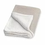 Julius Zöllner Winterdecke aus Waffelpique und kuscheligem Teddy-Stoff | Gr. 70x100 cm | Made in Germany | Waffelpique 100% Baumwolle | OEKO-TEX® STANDARD 100 | Seashell