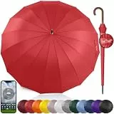 Royal Walk Groß XXL 54 inch Automatik Reise Golf Regenschirm für Damen und Herren Sturmfest Windsicher Leicht Klassisch für 2 Personen Holzgriff Wasserabweisend 16 Rippen Unisex 120cm