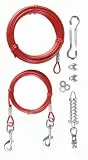 Trixie 2293 Spannleine mit Laufleine, 15 m, rot