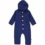 Fred's World by Green Cotton Baby Boys Wool Fleece Suit Snowsuit, Deep Blue, 80/86