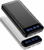 Enerwow Power Bank, 2 Stück 16000mAh Powerbank 3A Schnelles Aufladen Tragbares Ladegerät mit LCD Display, klein Aaber Stark Externer Handyakkus mit iPhone 15 14 13 12 Pro Max, Smartphones