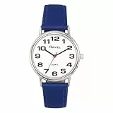 Ravel - Damen - Armbanduhr mit großen Ziffern - Blau/Silbernes Ton/Weißes Zifferblatt - Analoges Quarzwerk - R0105.50.2