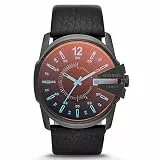 Diesel Herrenuhr Master Chief, ZweizeigerDatumswerk, 45 mm schwarzes Edelstahlgehäuse mit Lederarmband, DZ1657