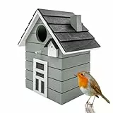 Seaside No.64 - Vogelhaus/Nistkasten für kleine Singvögel wie Meisen, Sperling und Fink - Indoor als Dekoration & Outdoor als Nistplatz in vielen verschiedenen Farbkombis (grau)