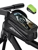 Vitalismo Fahrrad Rahmentasche Wasserdicht Lenkertasche für Smartphones bis zu 7 Zoll Handyhalterung Handytasche Oberrohrtasche mit TPU Sensitivem Touchscreen für Montainbikes, Rennrad, Ebikes