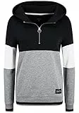 OXMO Omara Damen Kapuzenpullover Hoodie Pullover mit hochabschließender Kapuze, Größe:M, Farbe:Black (194007)