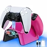 Fachixy Controller Ladestation Für PS5 Mit 2 Stunden Schnellladechip, Separatem Stecker Und Kabel, LED Ladestatus Kontrollleuchte