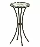 Dehner Blumenhocker Diana, Ø 30 cm, Höhe 60 cm, Metall, mosaikoptik, braun/grau/weiß